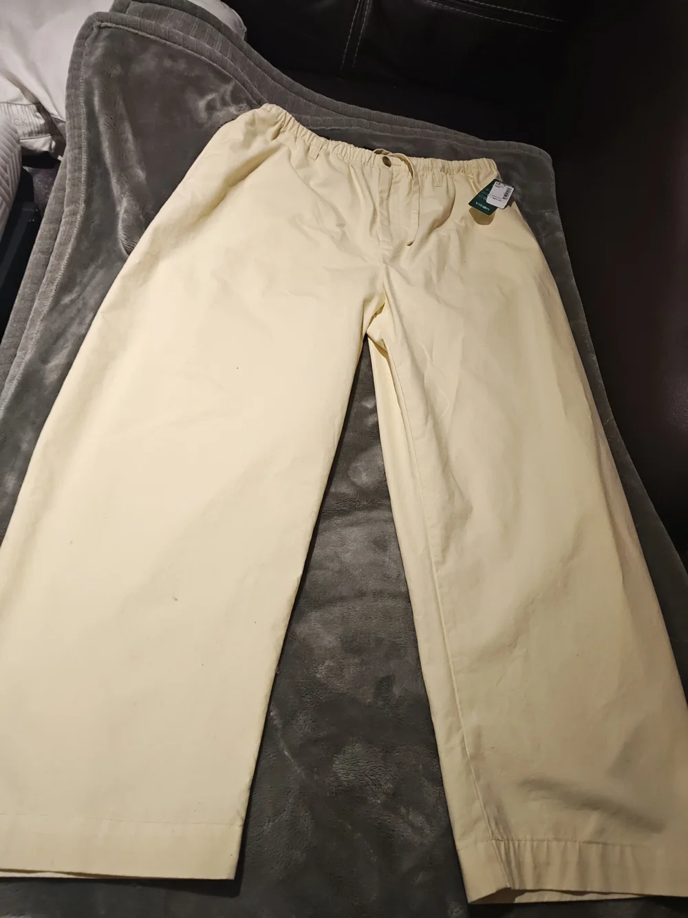 Men's Casual Drawstring Chinos in Cream M.